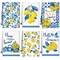 Sratte 6 Pcs Lemon Kitchen Towels 24 x 16 Inch Capri Tiles Lemon Tea Dishtowels Farmhouse Absorbent Blue Yellow Hand Bathroom Towel for Holiday Kitchen Bathroom Amalfi Coast Party Decor Gifts